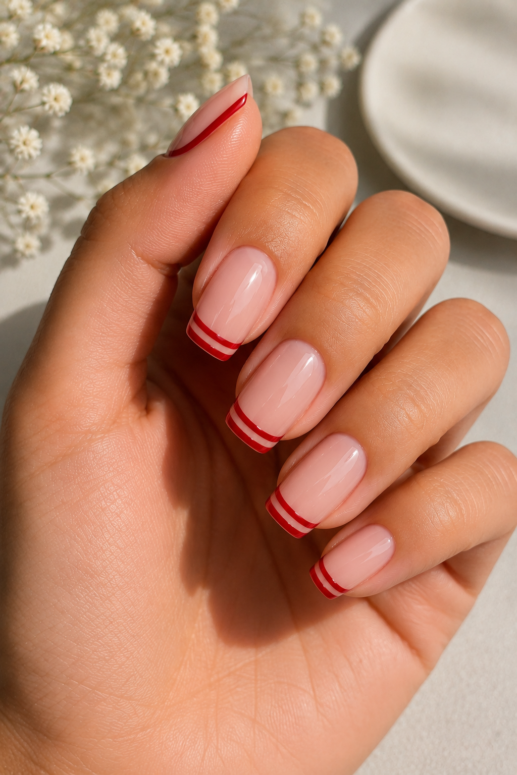 Double Red French Tips