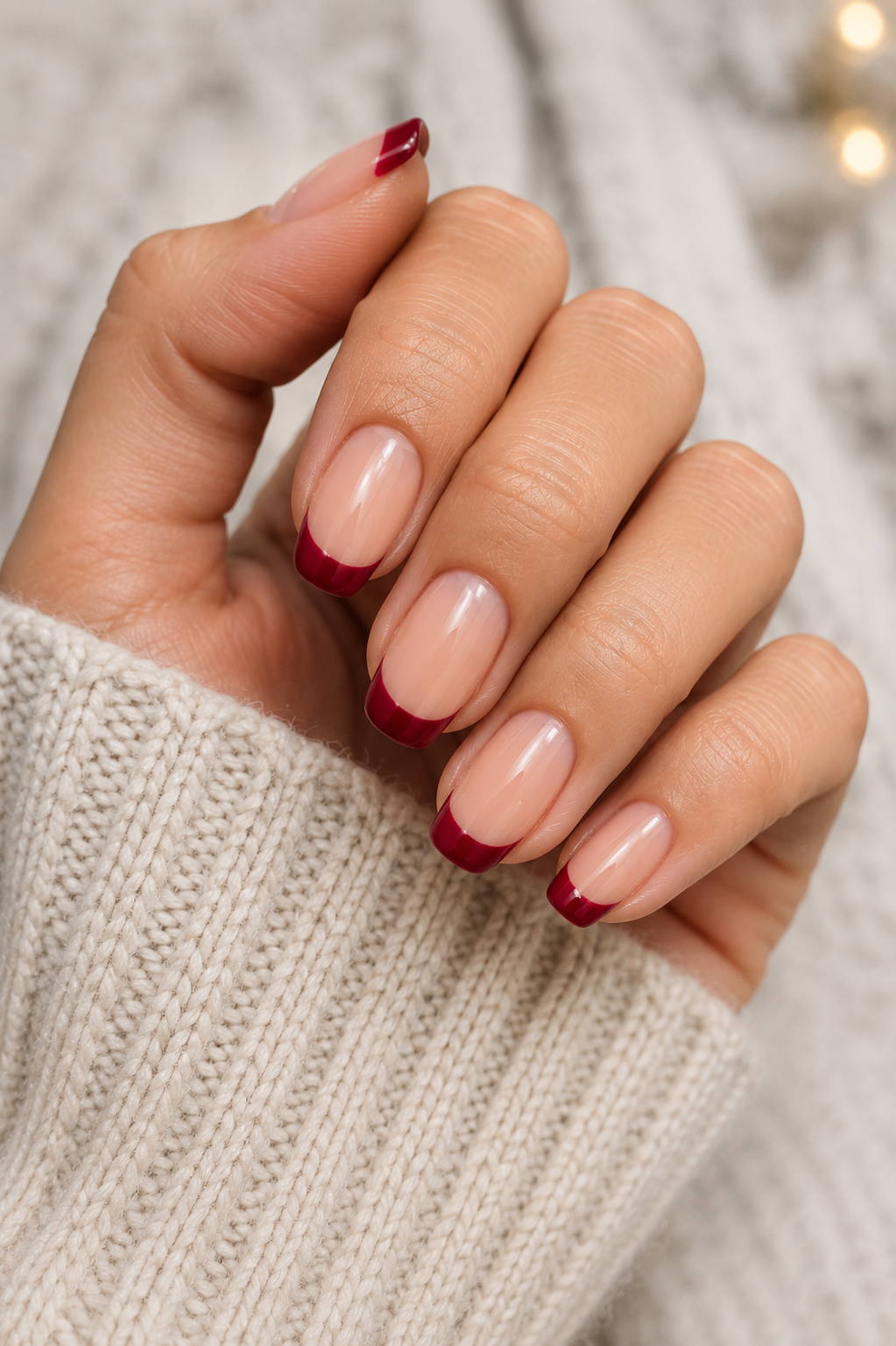 Glossy Ruby French Tips