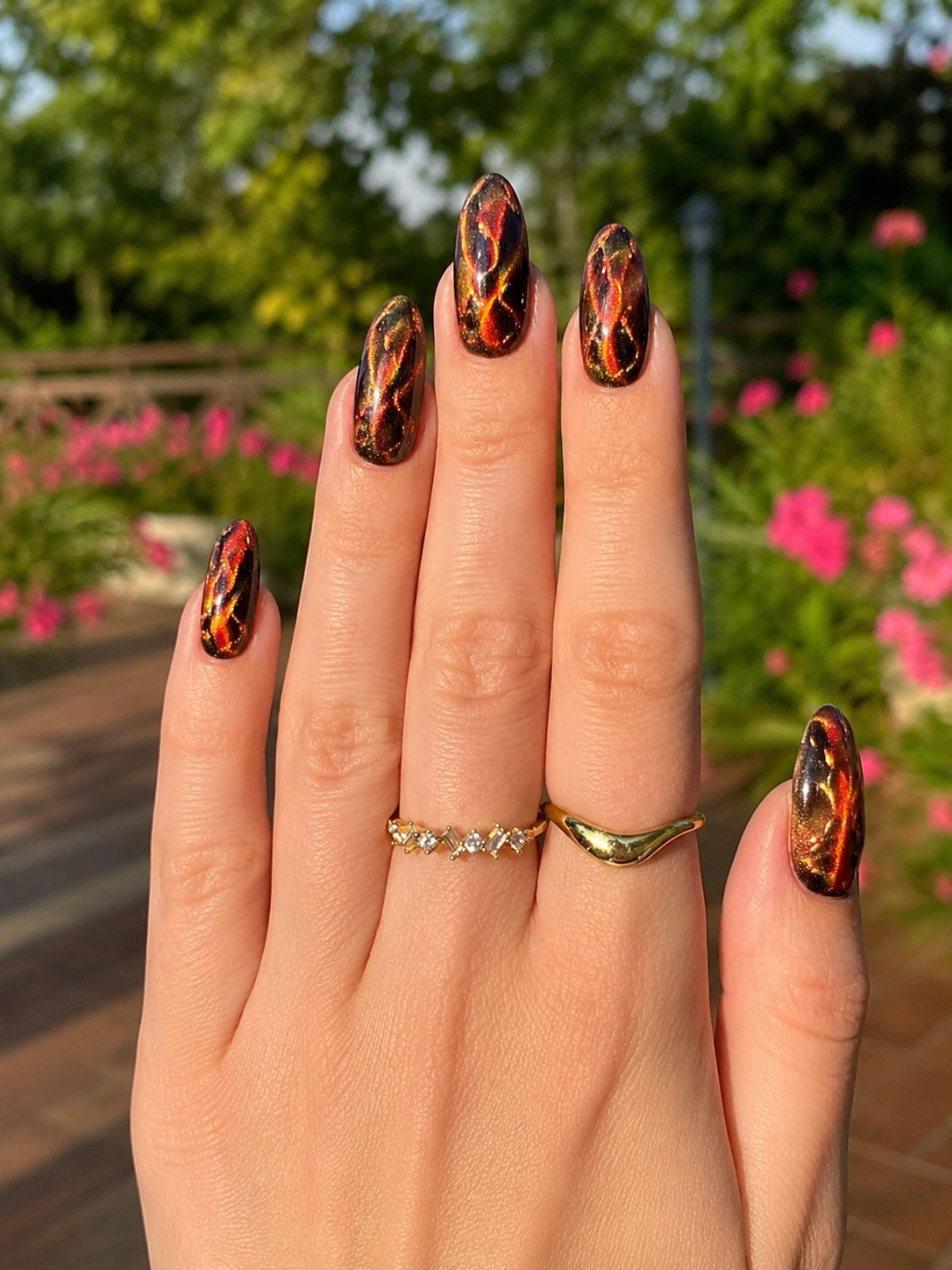 Lava Chrome Baddie Nails Design