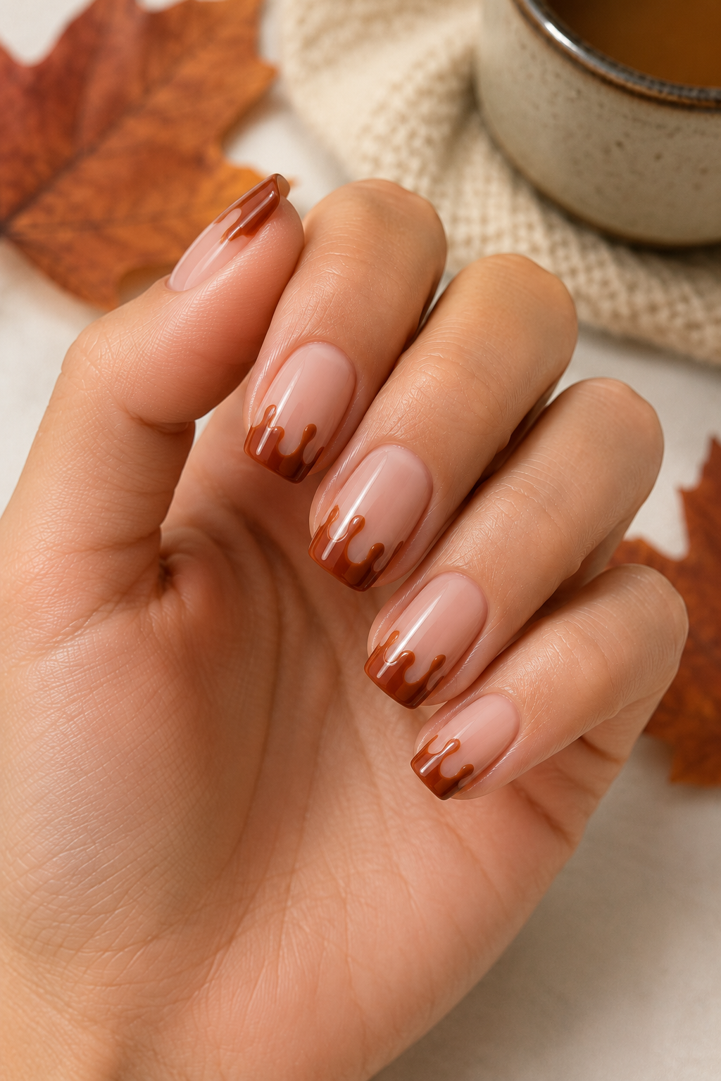 Maple Drip Nails