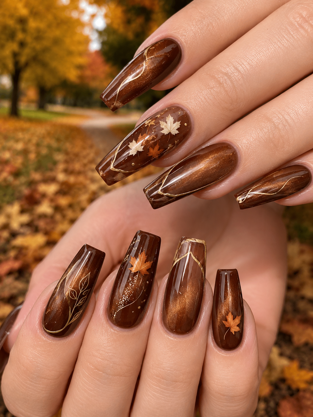 maple fall nail ideas and designs