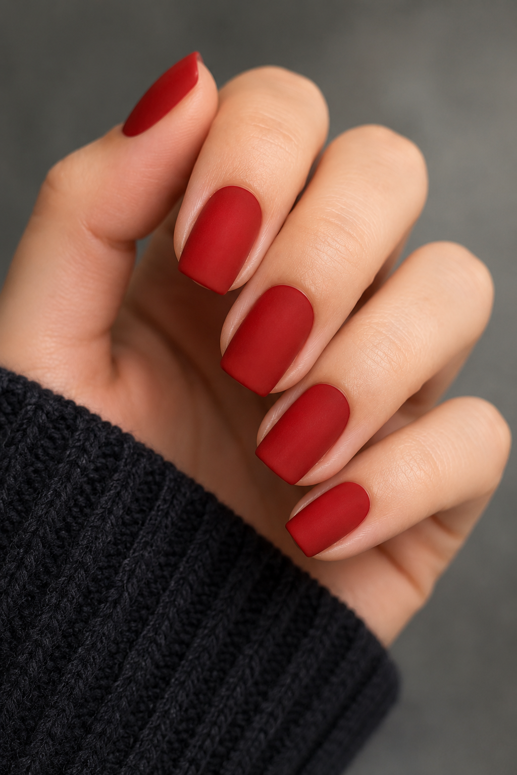 Matte Red Nails
