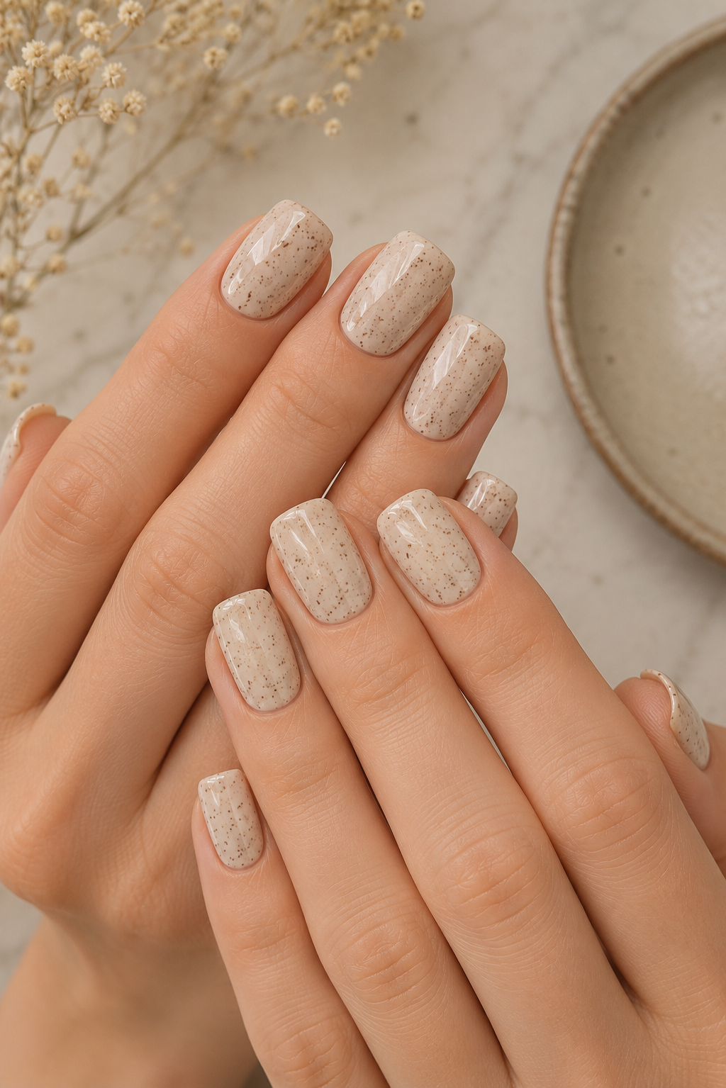 Mocha Speckled Nails