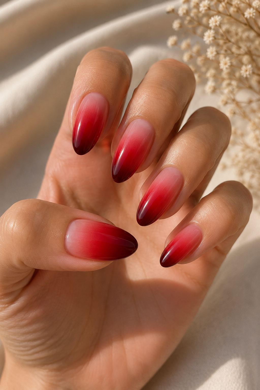 Red Ombré Nails