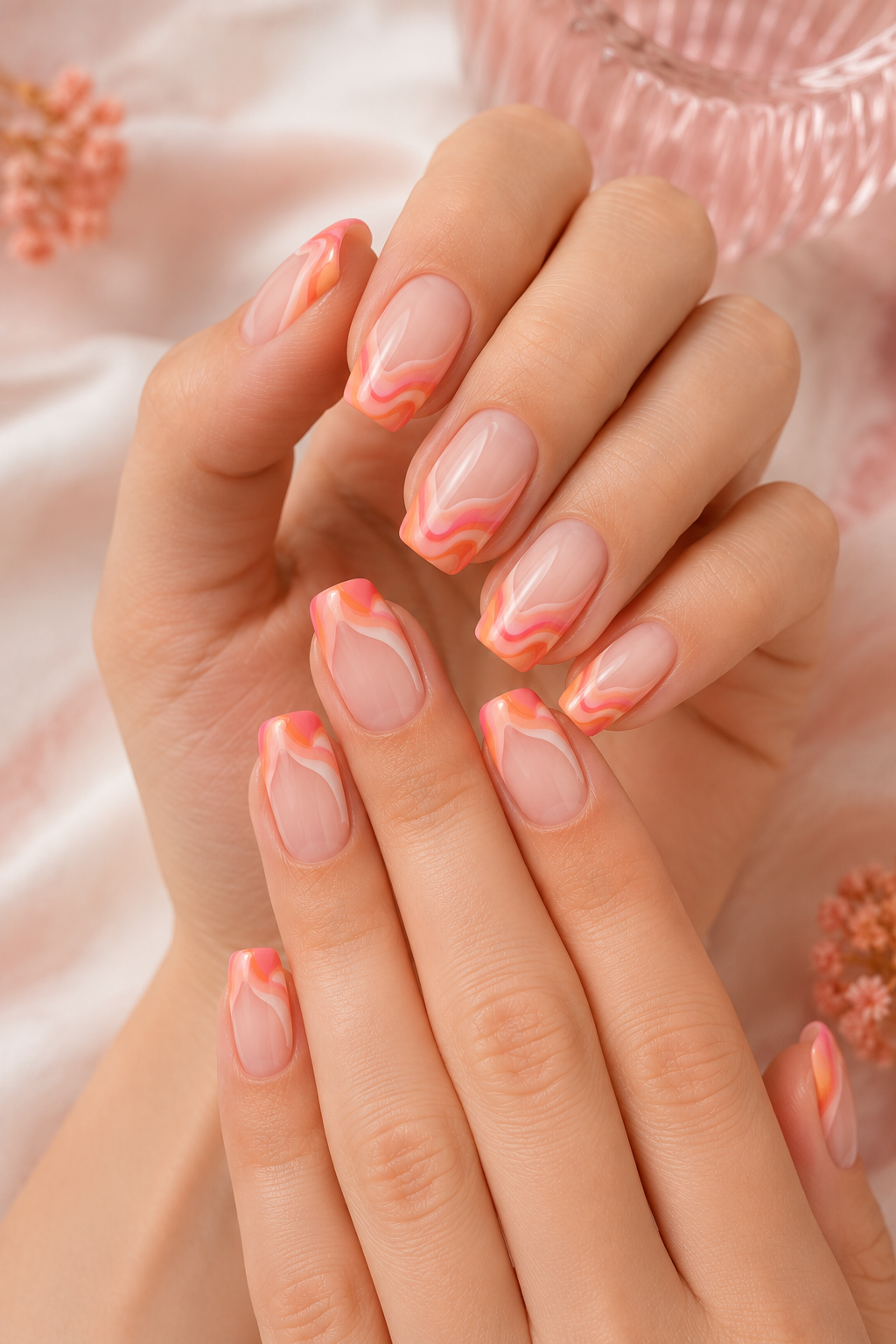 Sunset Swirl Nails