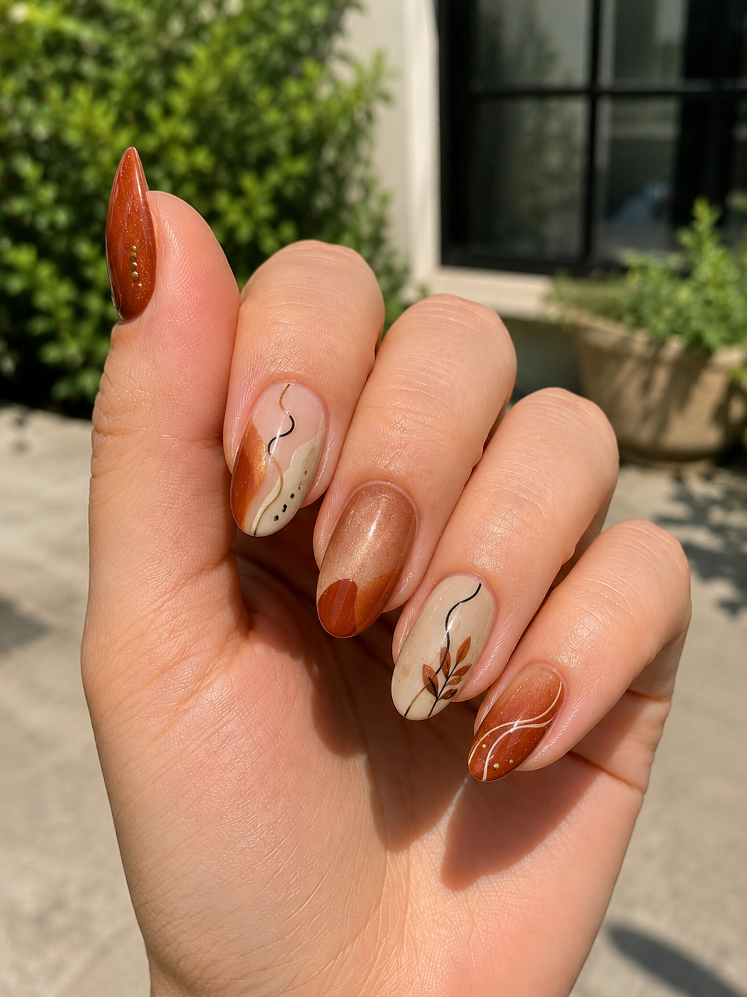 Terracotta Abstract Nails