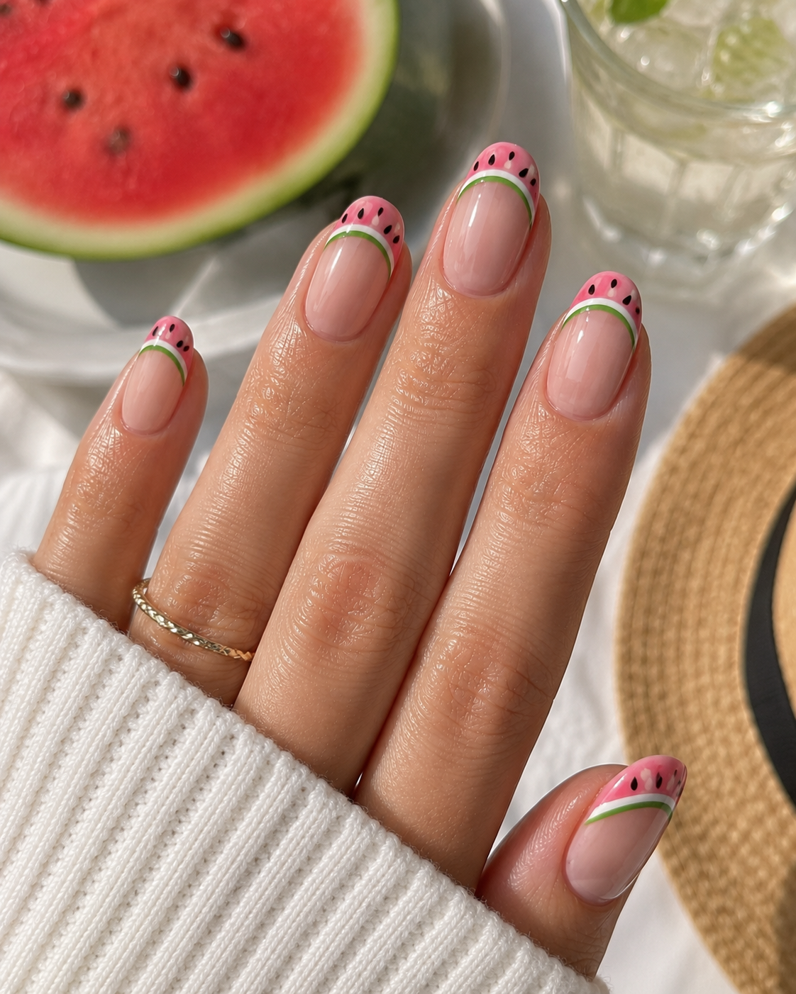 Watermelon French Tips