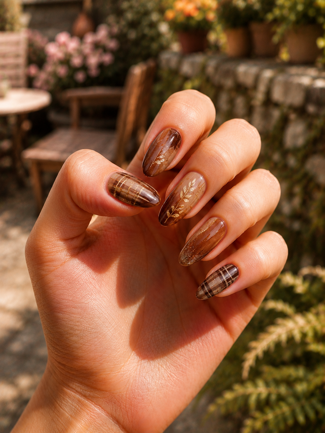 Brown fall nail ideas
