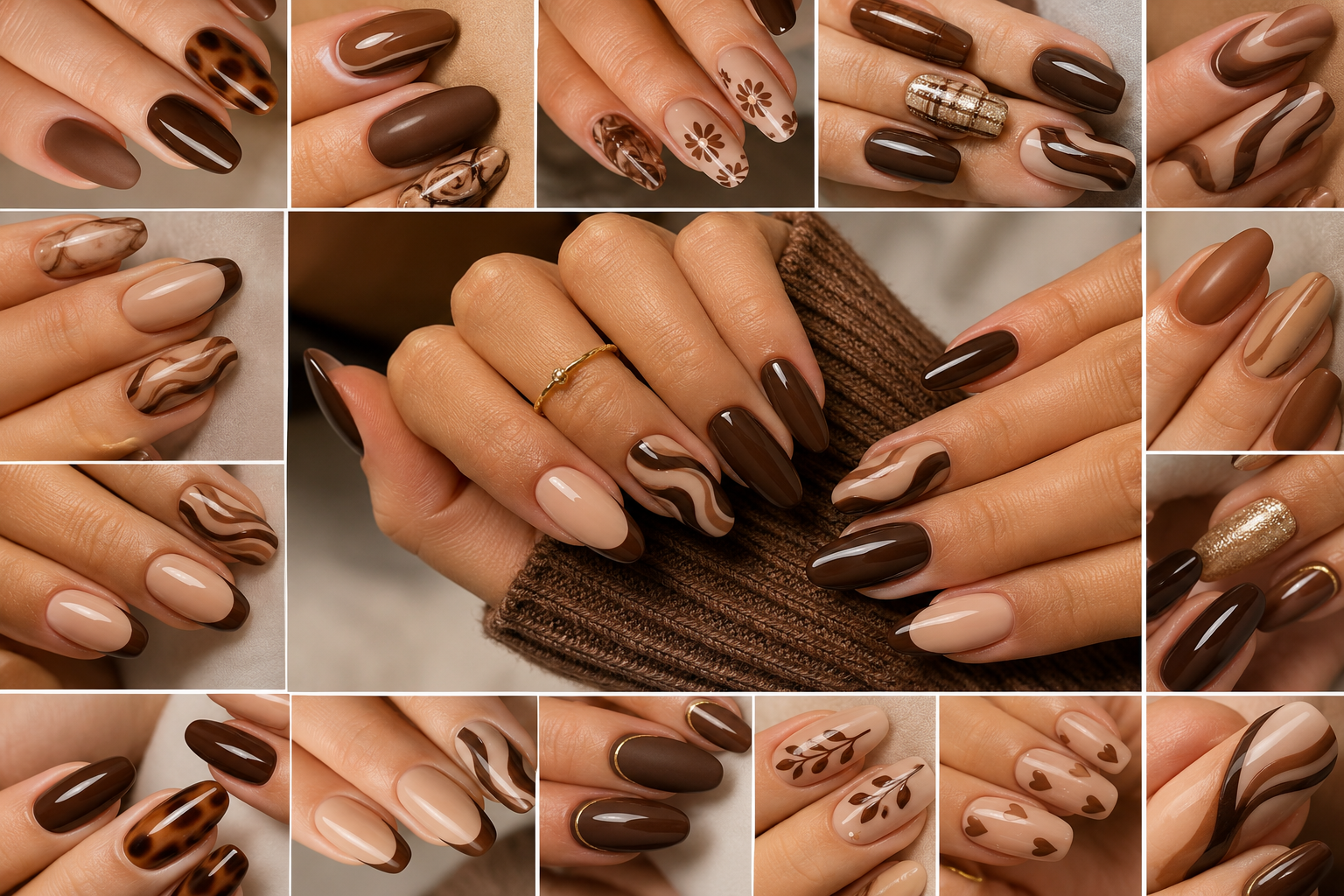 brown nails designs
