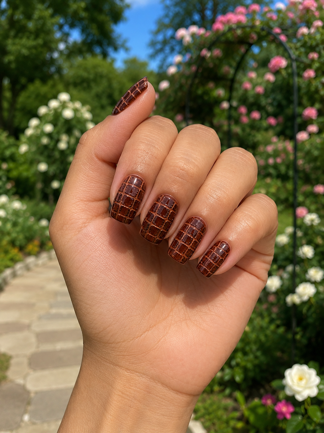 croc print fall nail designs