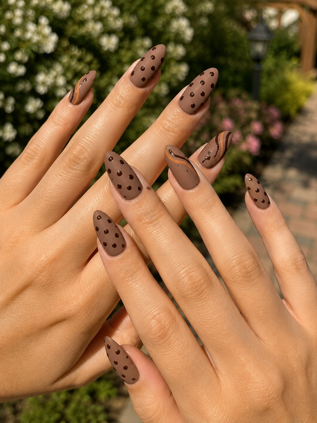 mocha matte fall nail ideas