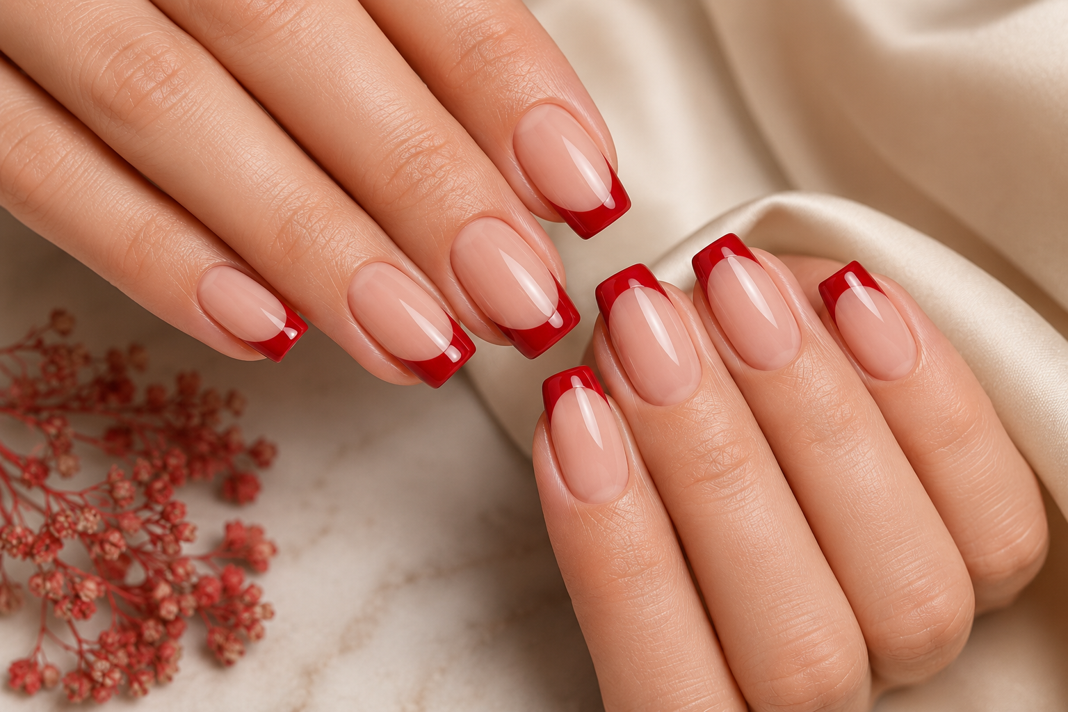 red french nail ideas and designs