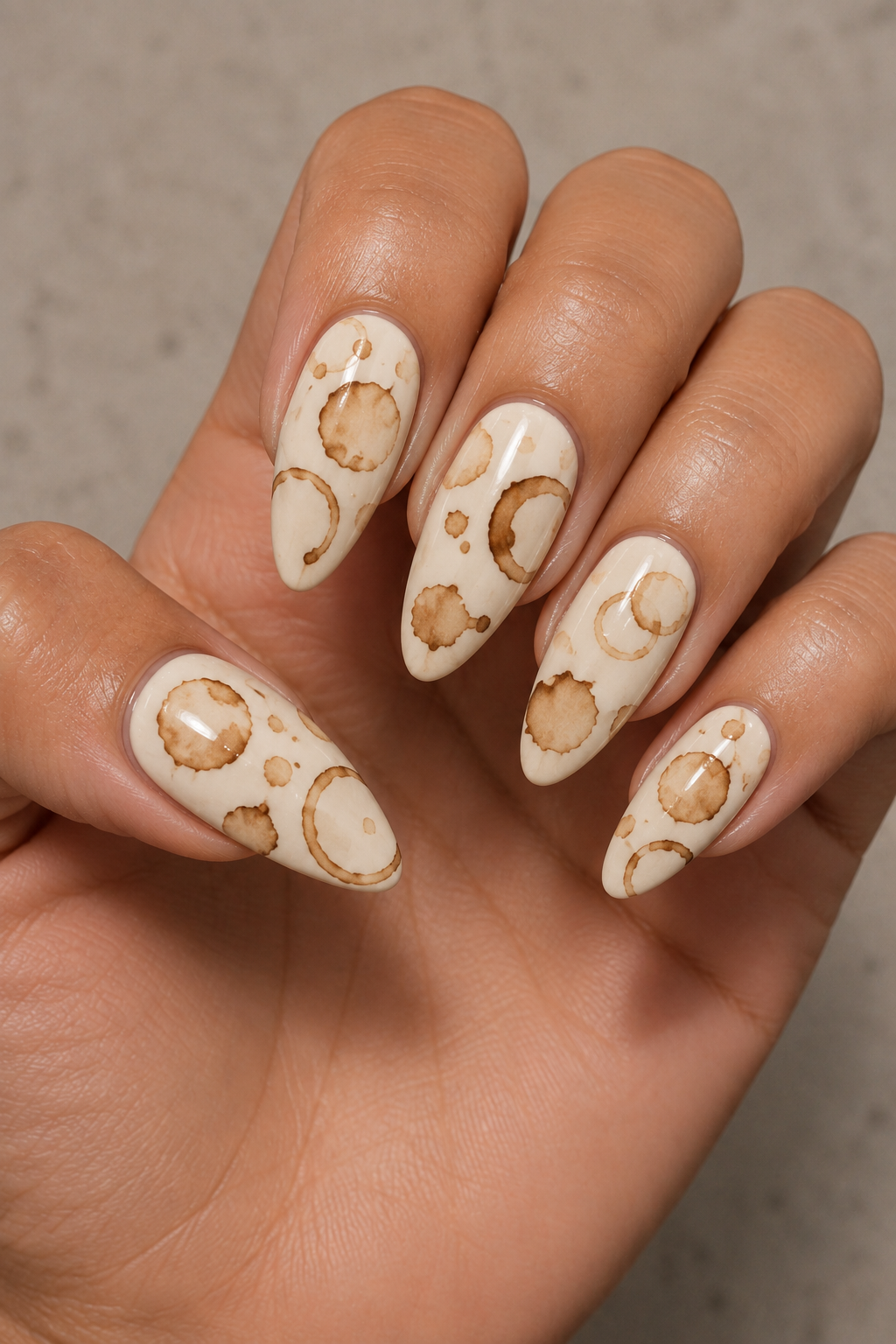Abstract Coffee Stain Nail