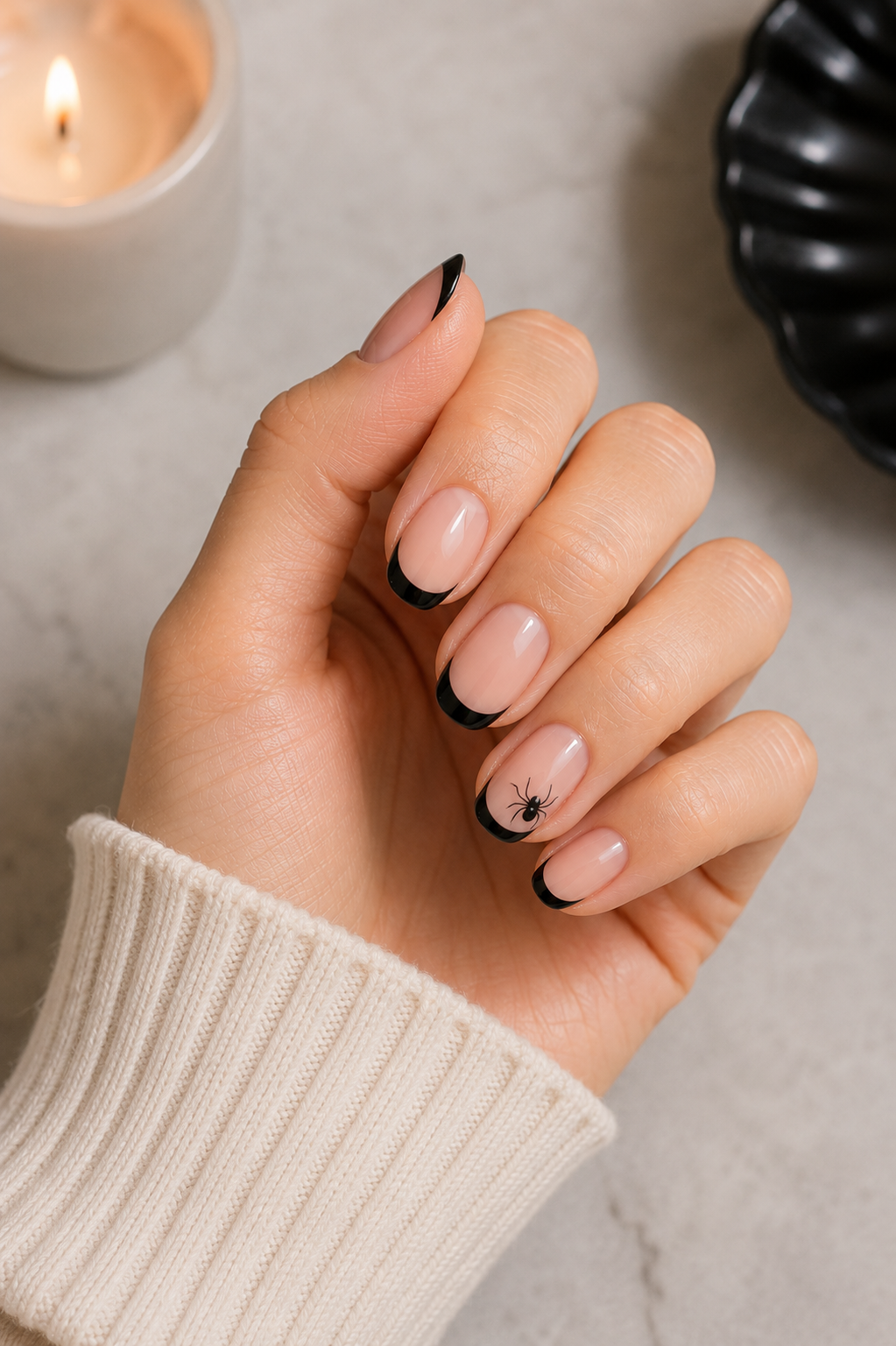 Black French Tip Nails