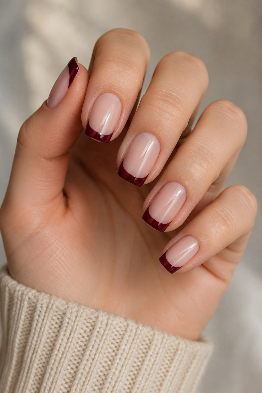 Burgundy French Tips