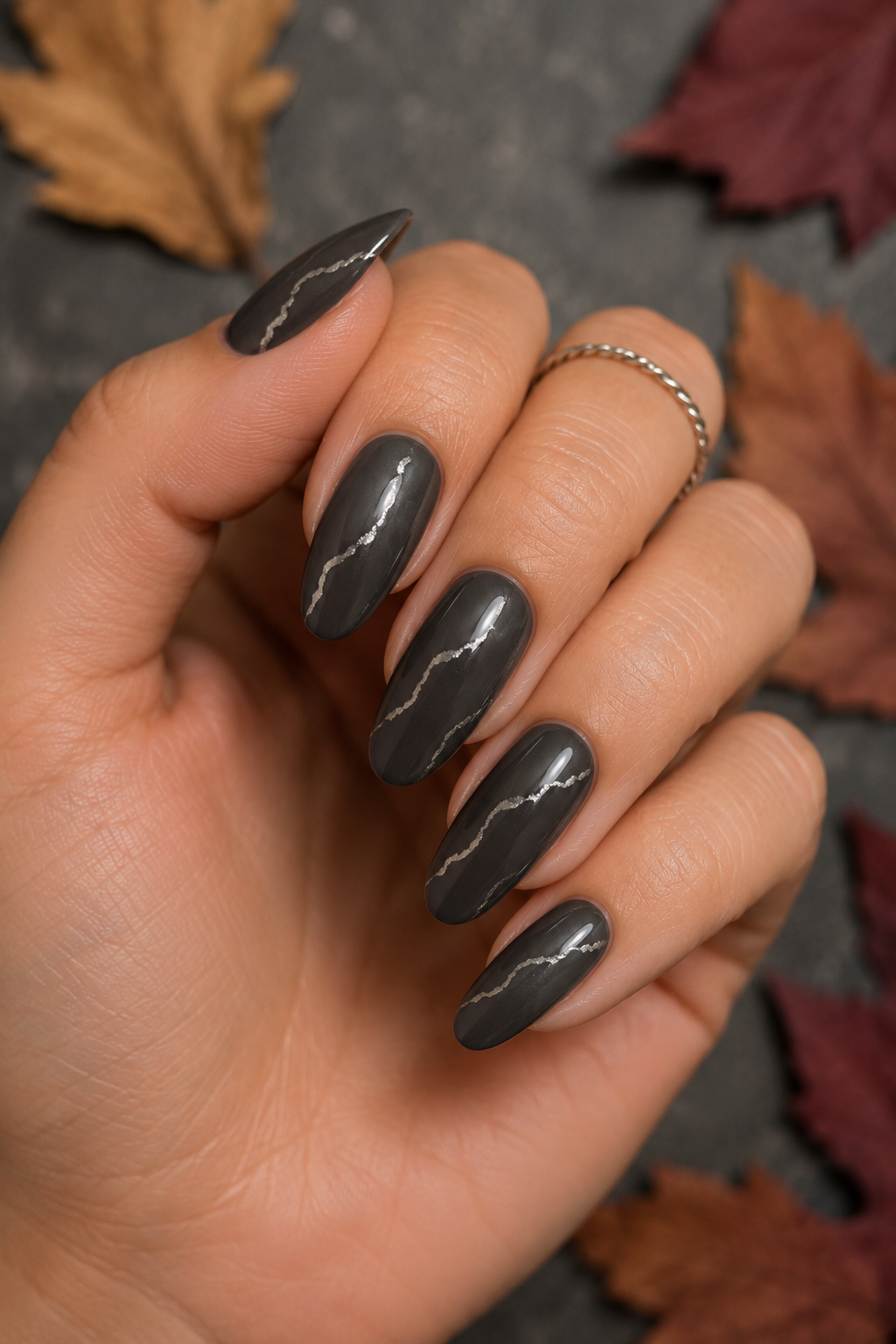 Charcoal with a Single Silver Vein