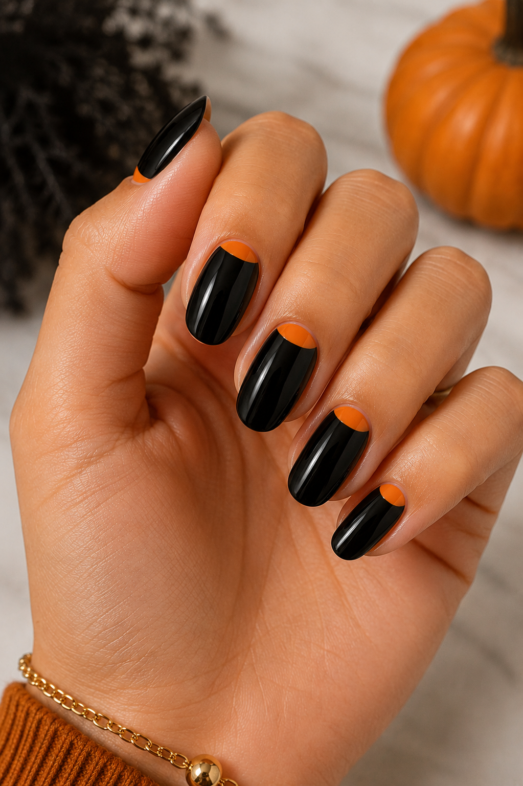 Classic Black & Orange Half-Moons