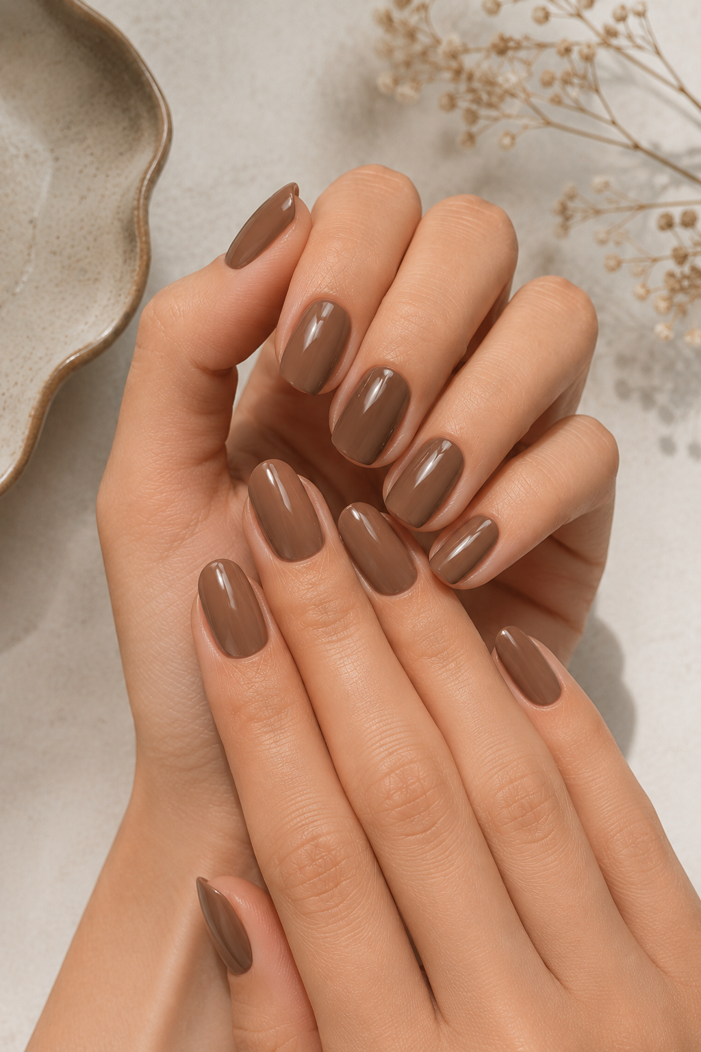 Classic Chocolate Milk Nails