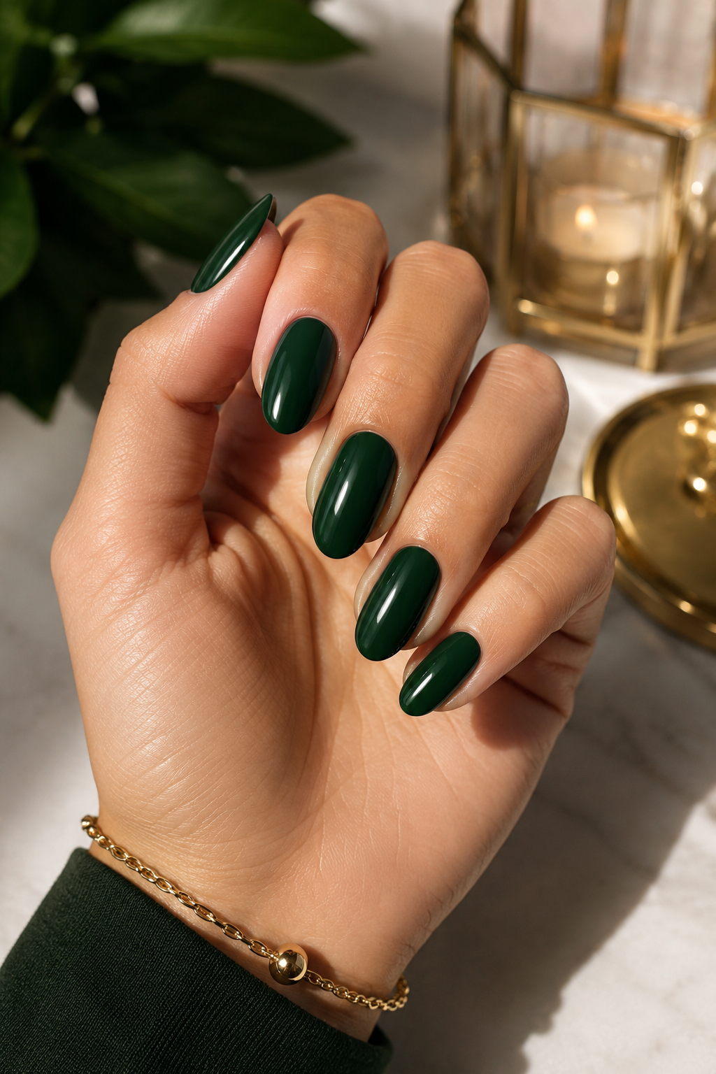 Classic Dark Green Nails
