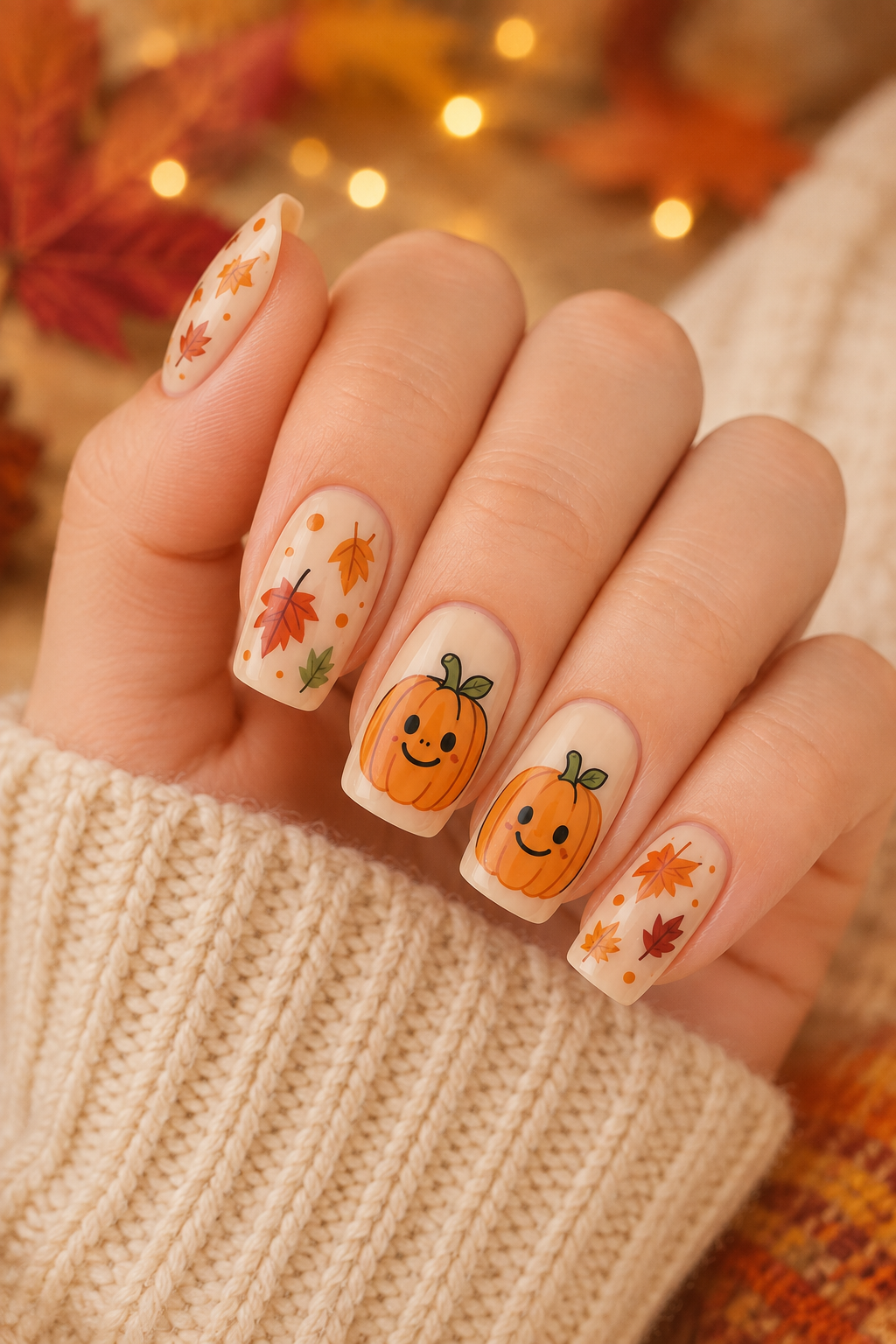Cozy Pumpkin Patch Nails