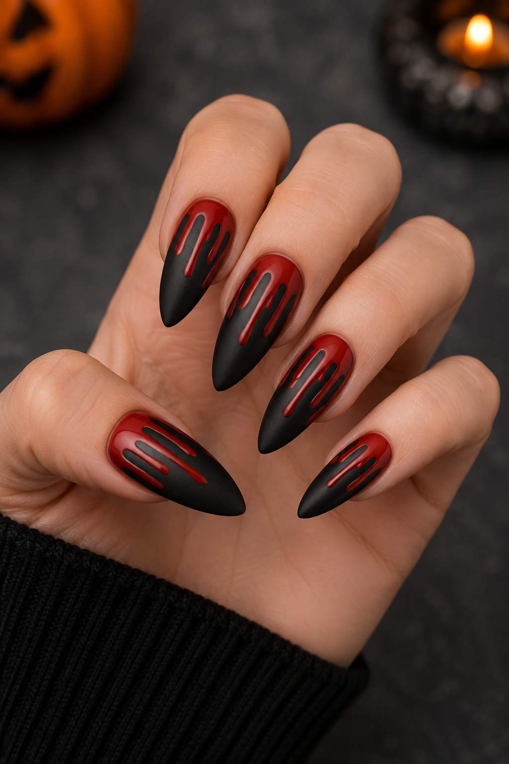 Cute Bloody Drip Nails