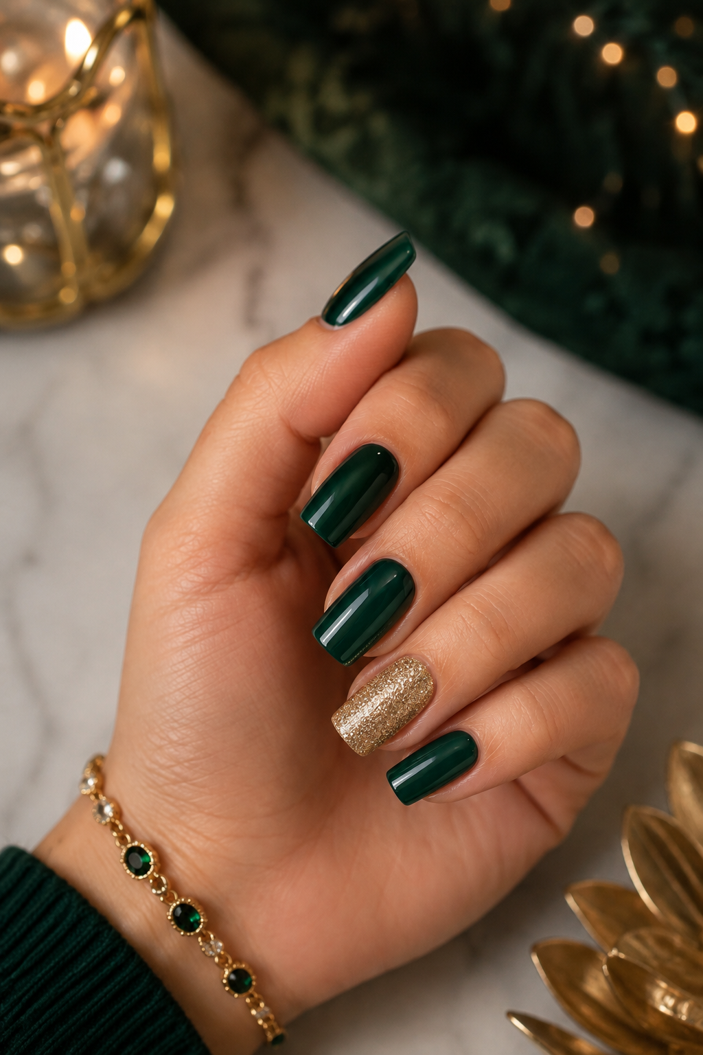Emerald Glitter Accent