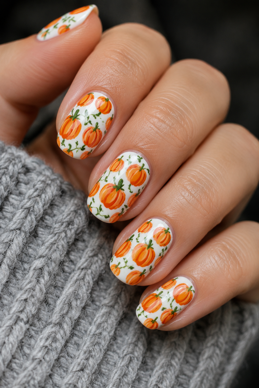 Fall Pumpkin Nail Art