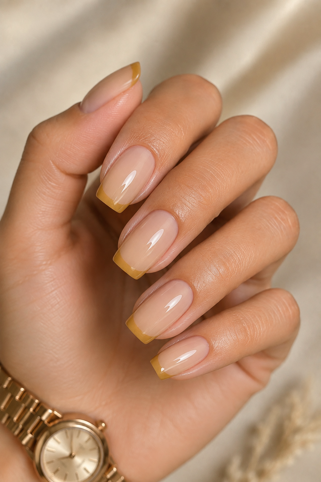 Early Fall Nails - Golden Wheat Tips