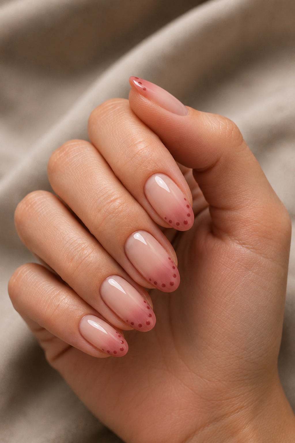 Liquid Blush Polka Dot French