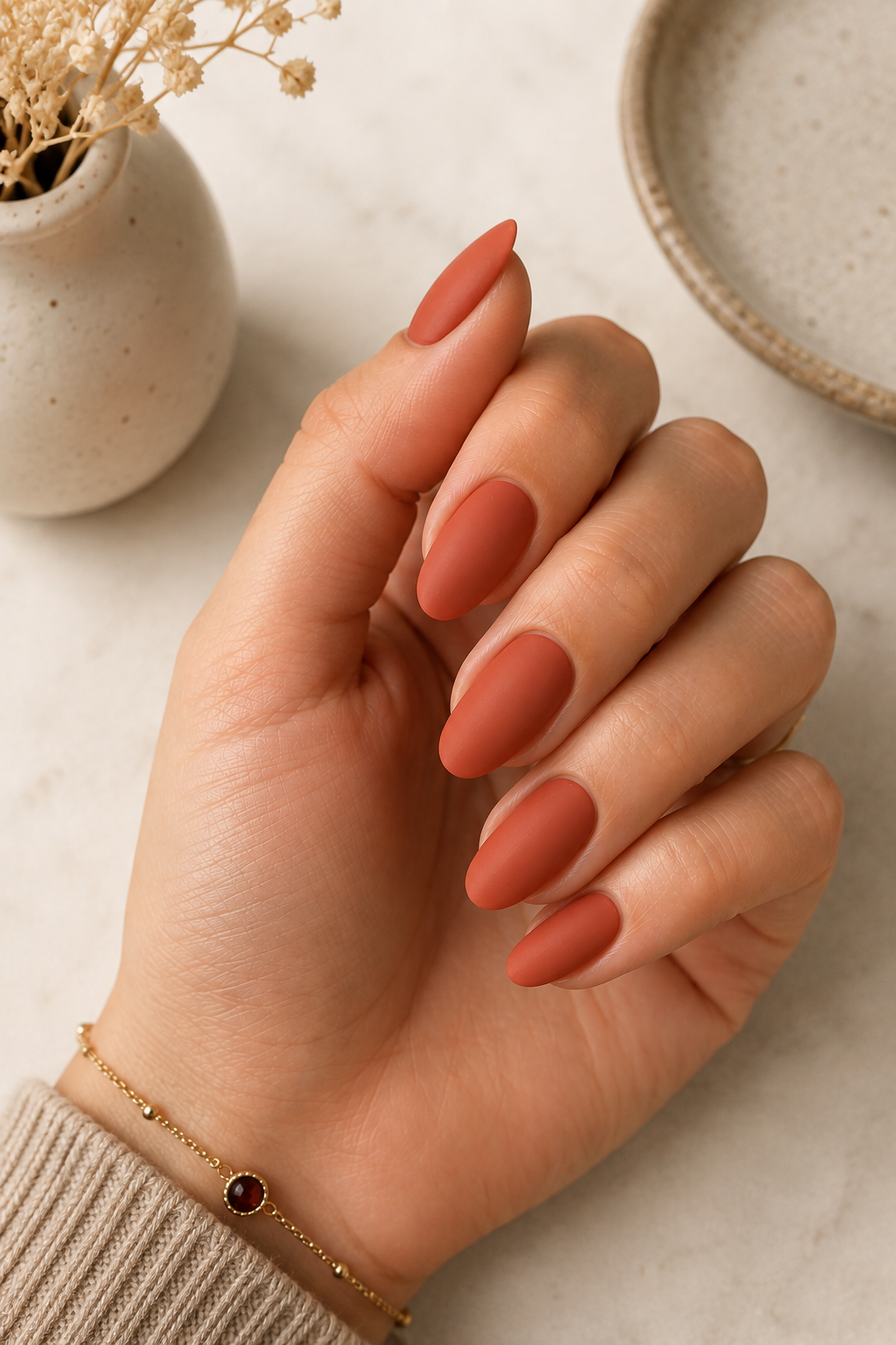 Matte Terracotta Nails