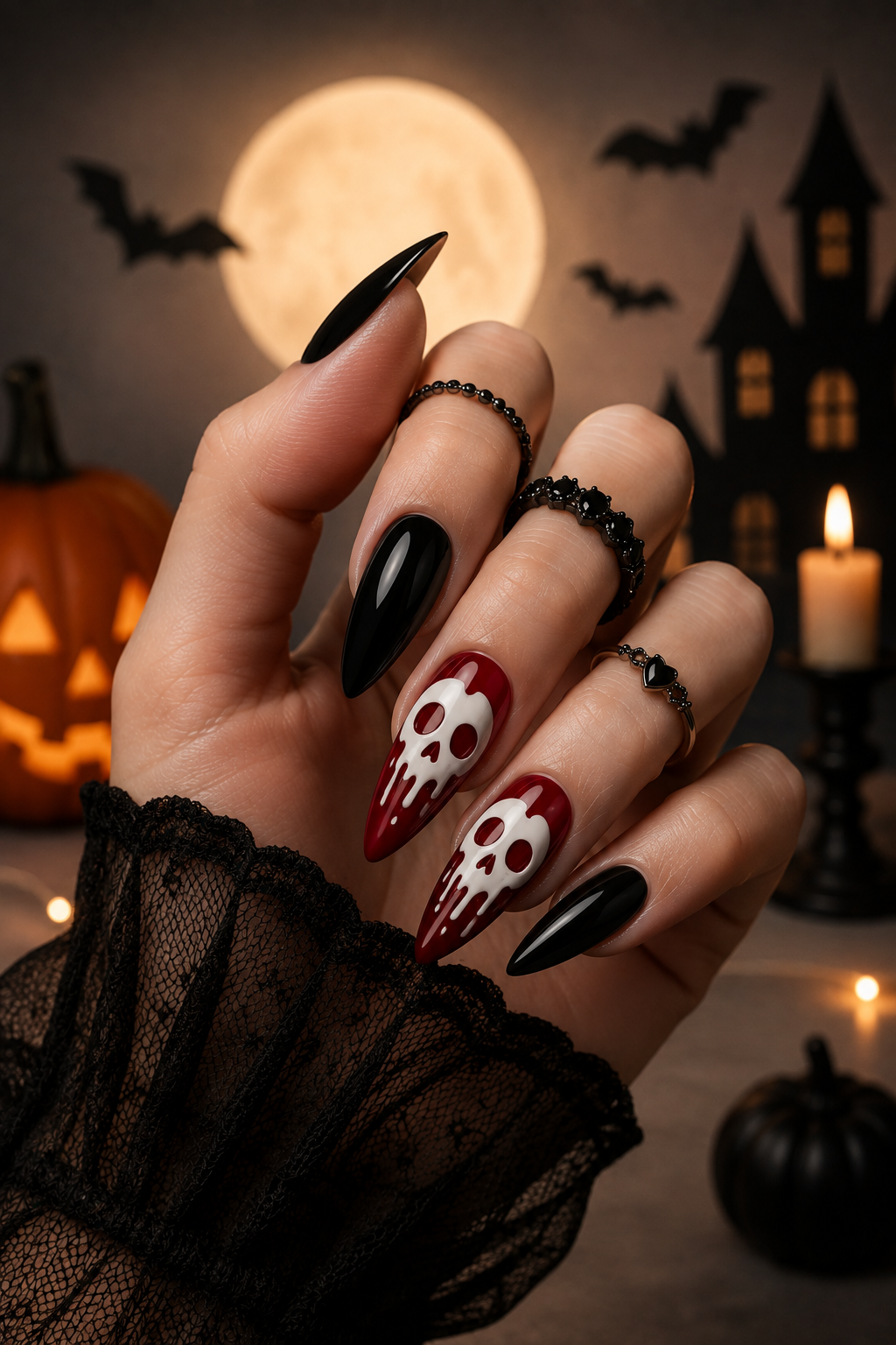 Poison Apple Skull Nails