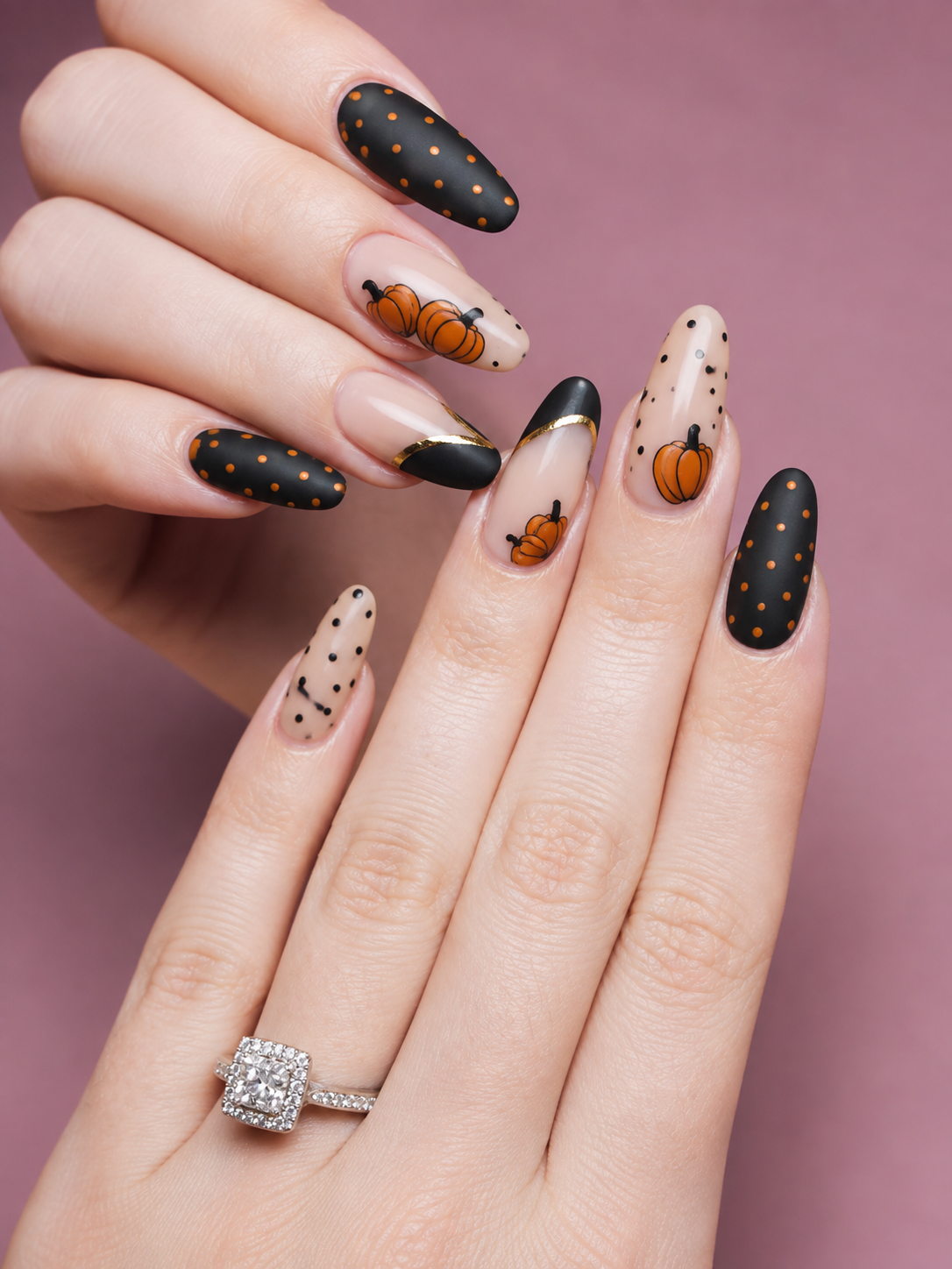 Pumpkin Dot Nails ideas for fall