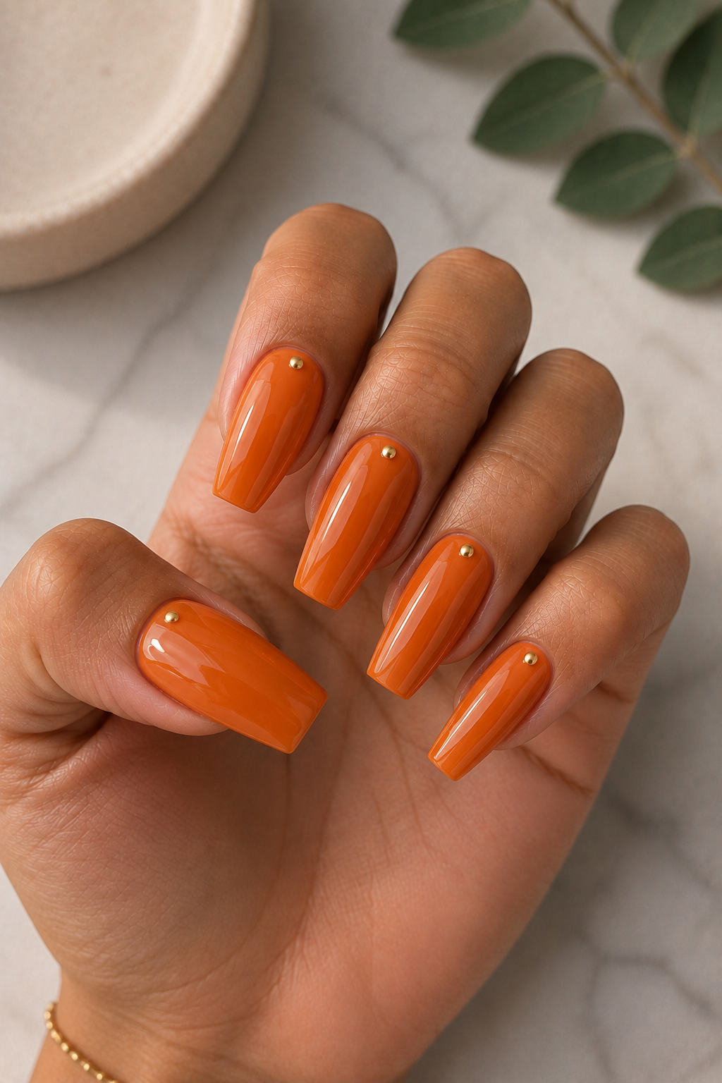 Pumpkin Orange Nails