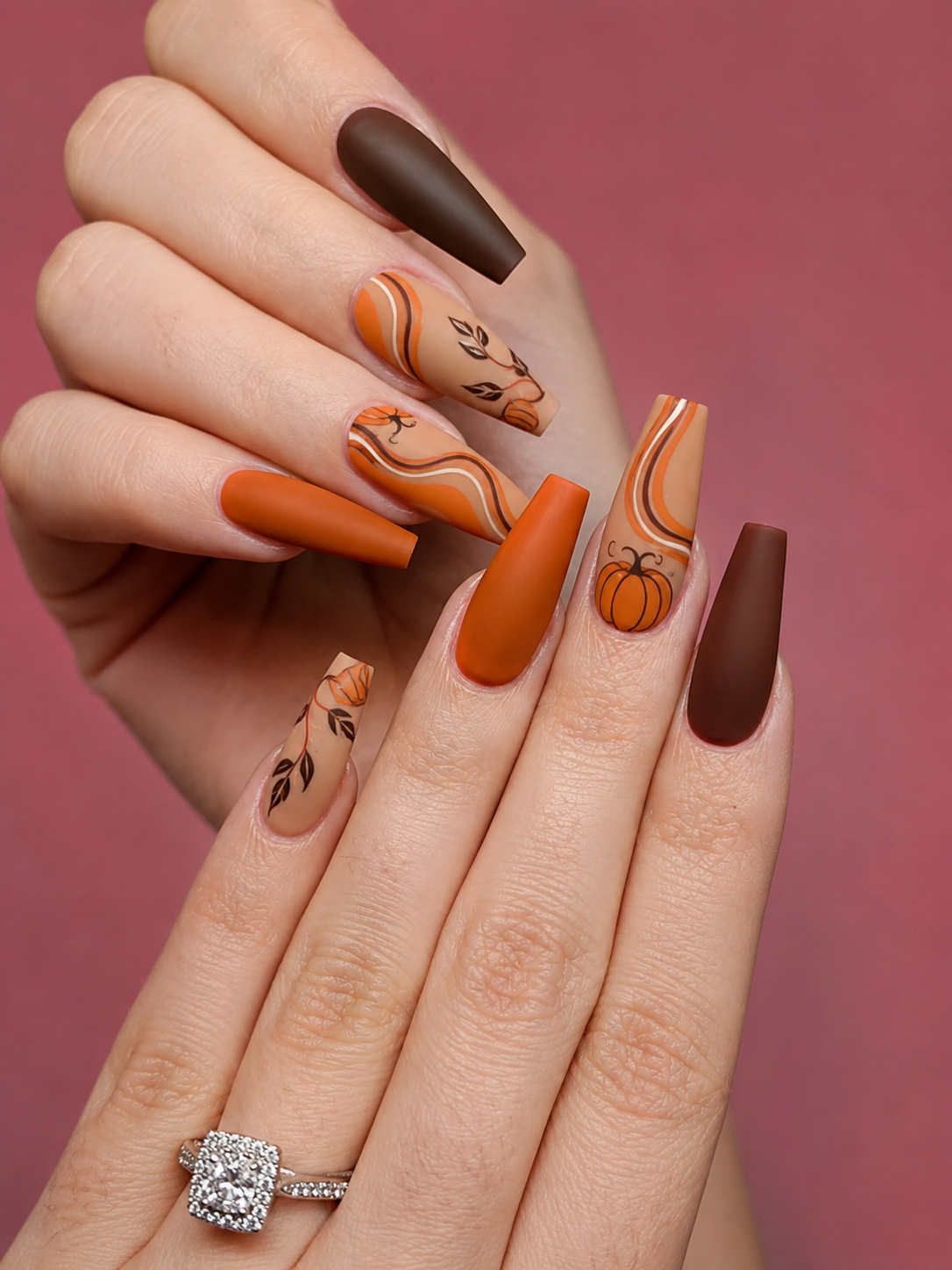 Pumpkin Swirl Nails
