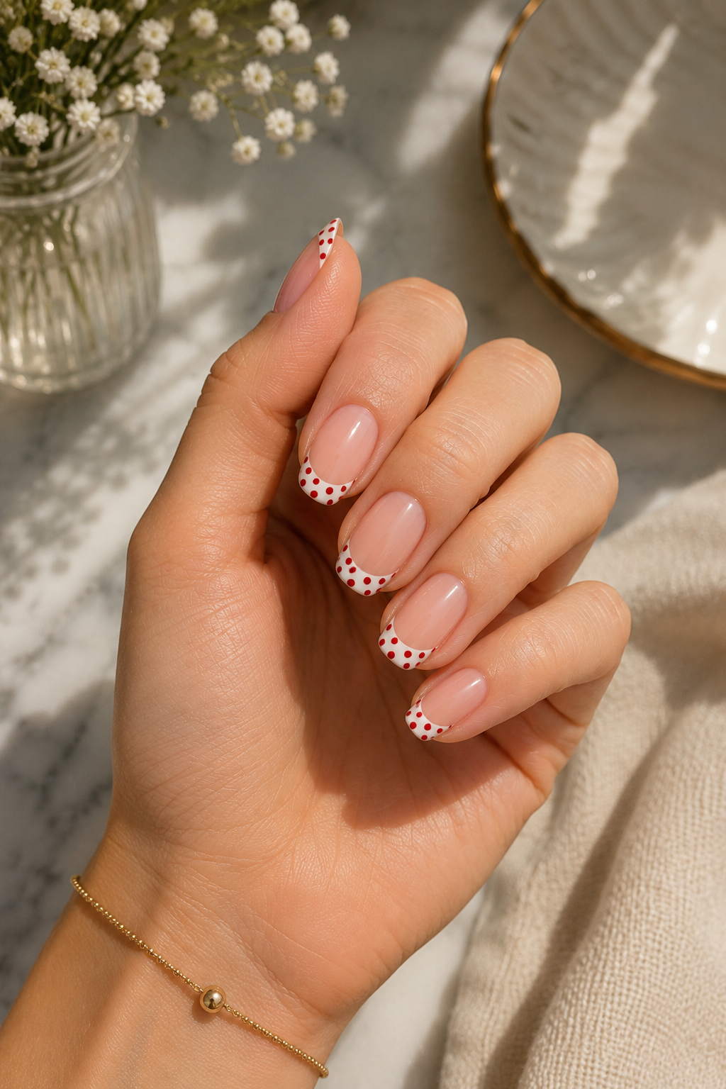 Red Polka Dot French Tips