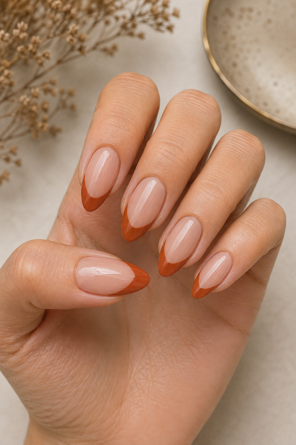 Rusty Orange Almond Tips