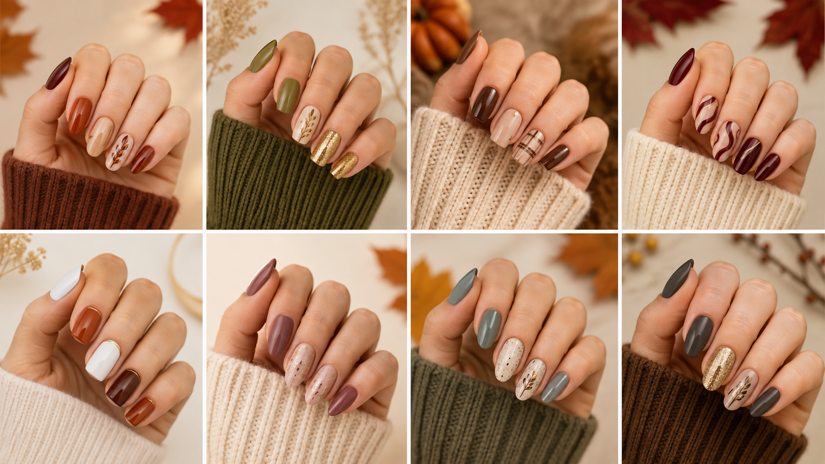 Simple and easy Autumn Nail Art designs