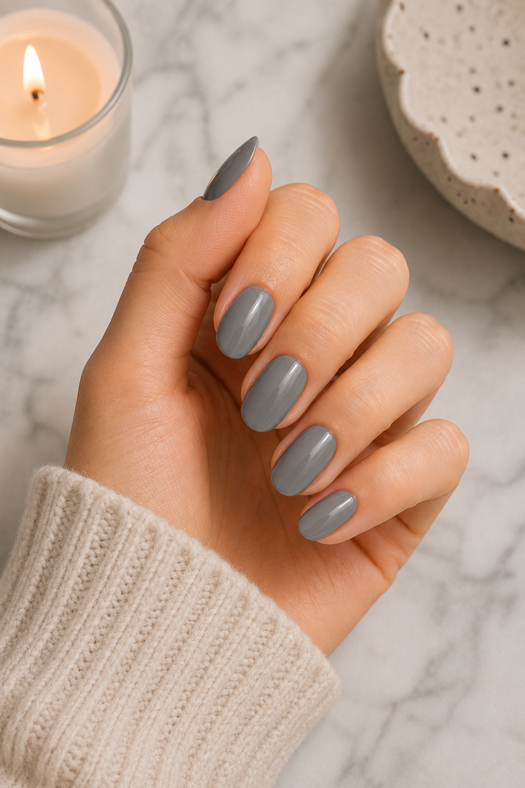 Smoky Gray Nails
