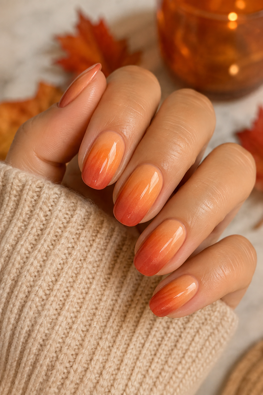 Sunset Harvest Gradient Nails