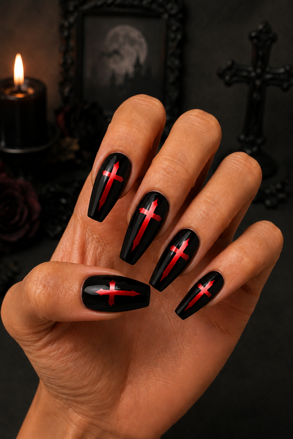 Vampy Cross Coffin Nails