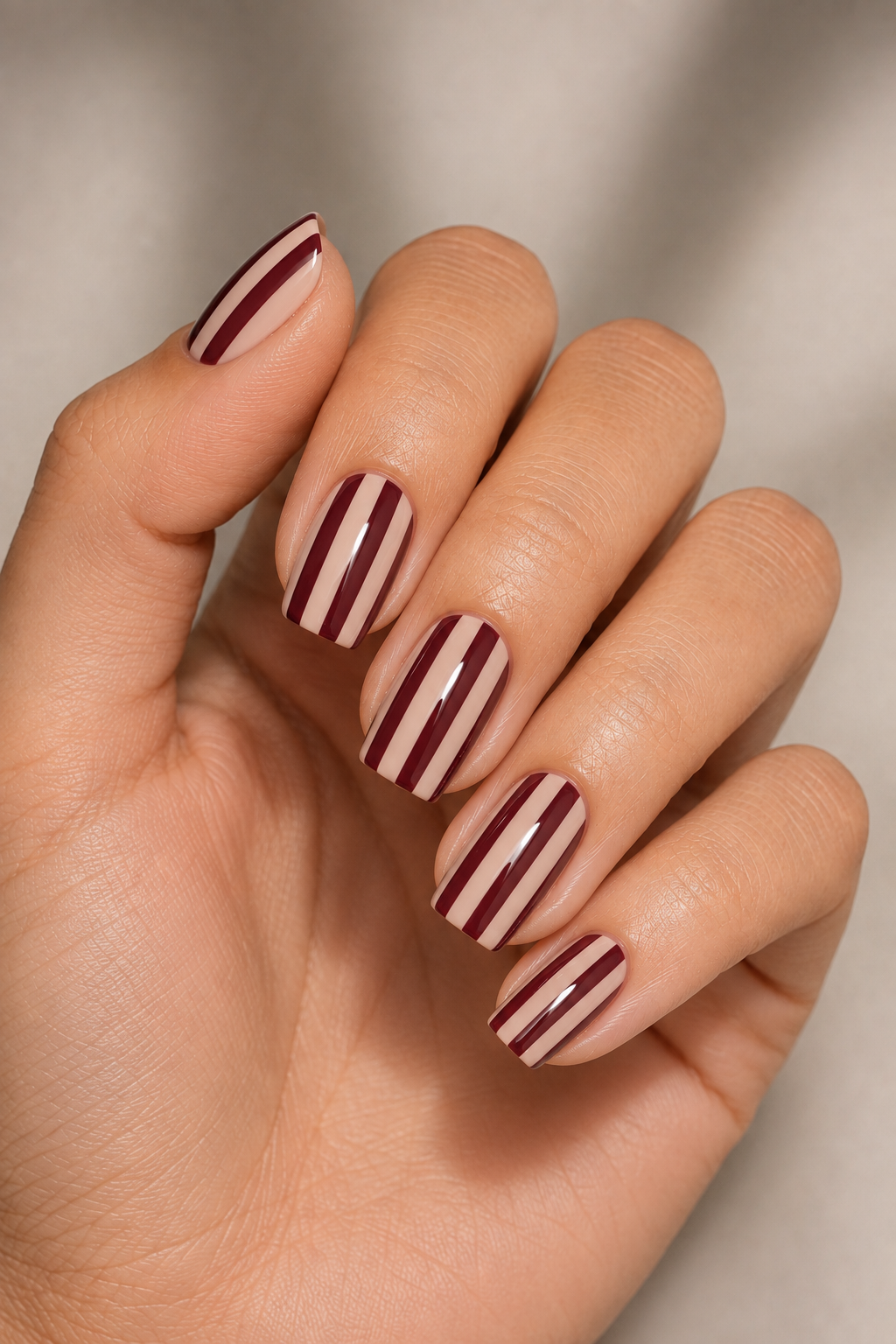 Vertical Burgundy Stripes