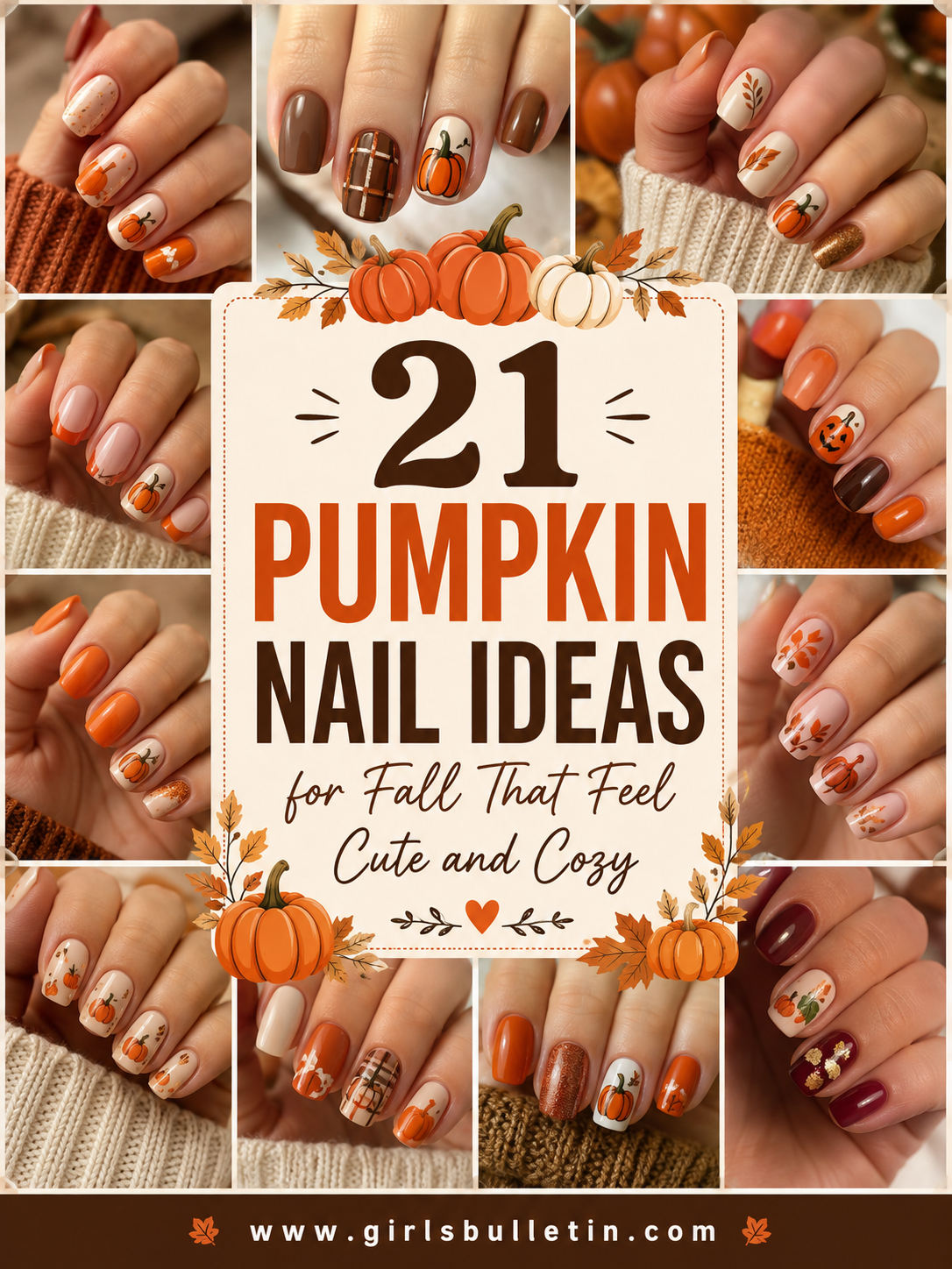pumpkin nail ideas for fall