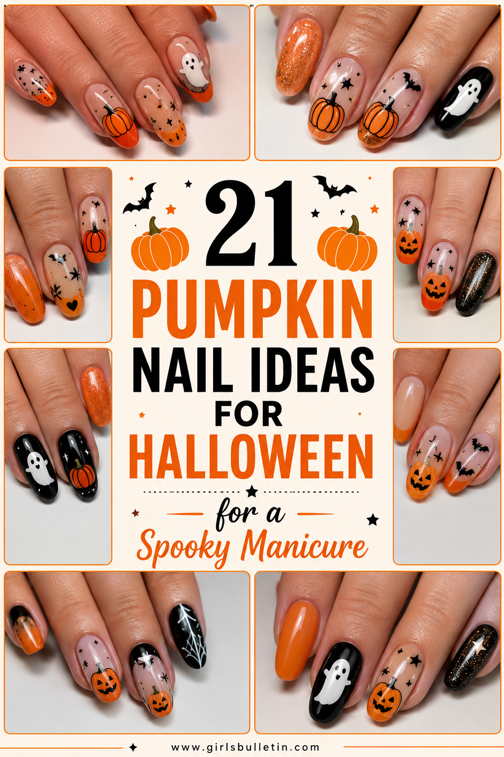 pumpkin nail ideas for halloween