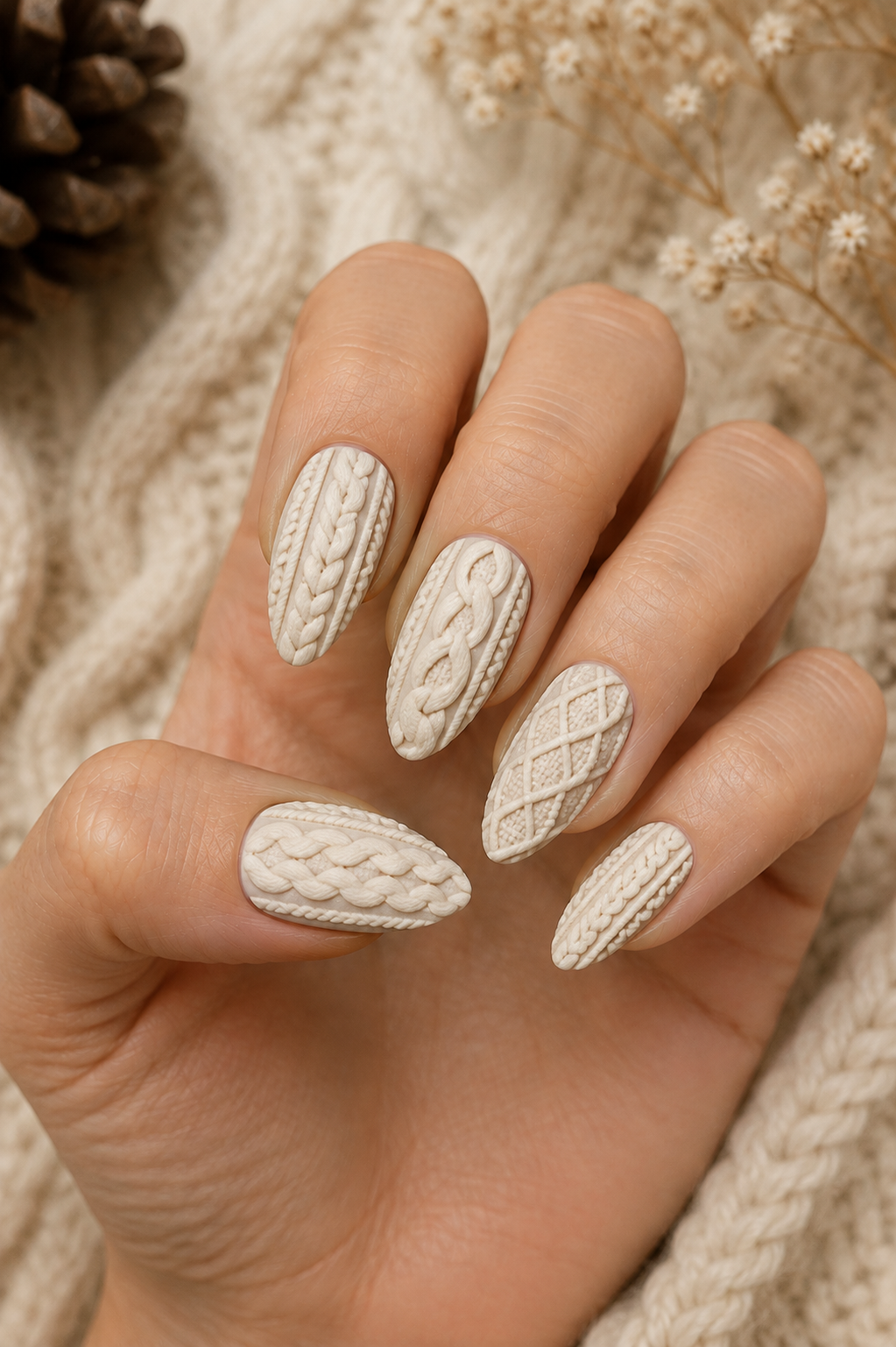 Aran Knit Sweater Nails