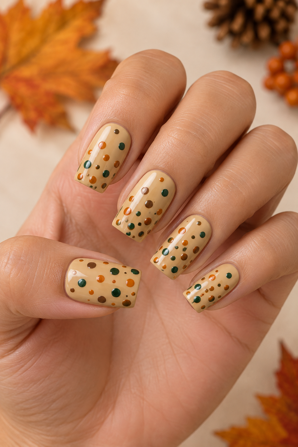 Autumn Confetti Square Nails
