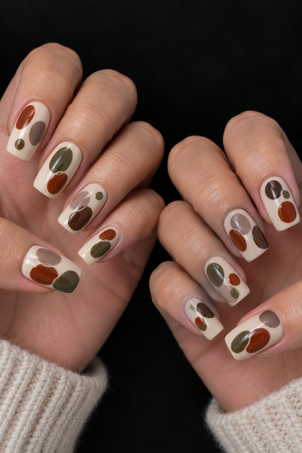 Autumn Pebble Acrylic Nails
