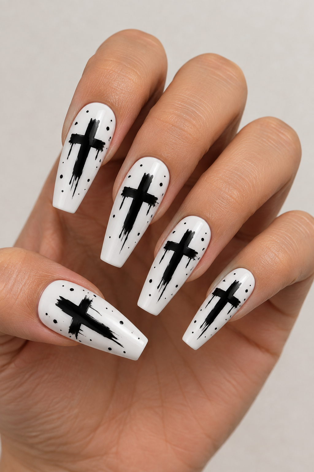 Black Cross Coffin Nails