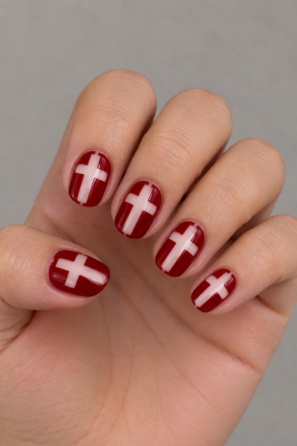 Bloody Cross Halloween Nails