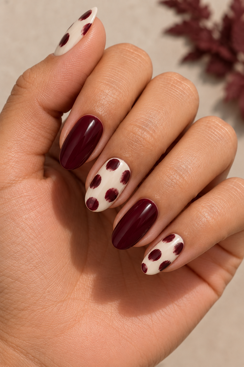 Burgundy Thumbprint Dots