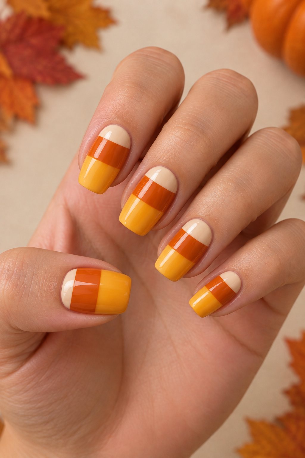 Candy Corn Halloween Nails